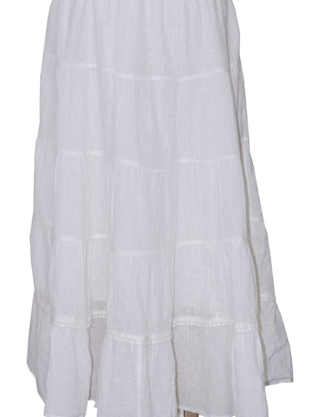 Free People Bright Side Midi Skirt High-rise Tiered Pullover Tofu L - Picture 4 of 6
